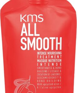 KMS Allsmooth Traitement nourrissant intense pour cheveux moyens à forts, forts, anti-frisottis, anti-frisottis, lissage, olive recyclée, sans silicone, formule végétalienne, 100 ml