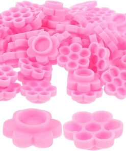 Kit de 500 Godets à Colle pour Extensions de Cils de Fleur Support Stable et Dosage Précis pour Pose Volume et Éventail Accessoire Professionnel Rose pour Maquillage et Nail Art