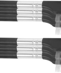VICASKY Lot de 6 Peignes Séparateurs Métalliques pour Cils et Sourcils à Dents Fines en Acier Inoxydable, Manches Courts Droits, Outil Maquillage Réutilisable pour Définition Précise