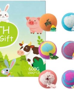 Bubble Bath Ball, 12 Pieces Refreshing Soak, Bath Salts with Toy, for Kids, Boys, Girls, Spa, Home, Tub, Travel, Hotel
