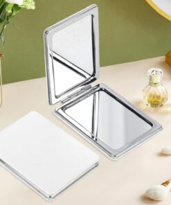Miroir de maquillage portable double face – 1 outil de beauté quotidien, accessoire de sac à main