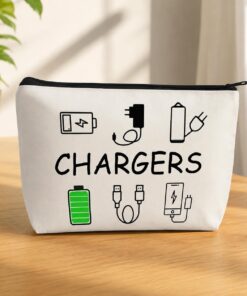 1 trousse de maquillage chic et réutilisable avec imprimé chargeur 23 x 17 x 4 cm accessoire de voyage