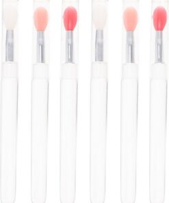 ULTECHNOVO Lot de 6 Pinceaux à Lèvres en Silicone avec Capuchon Applicateurs Cosmétiques Transparents et Colorés Souples et Portables pour Maquillage et Soin des Lèvres Outils de Beauté