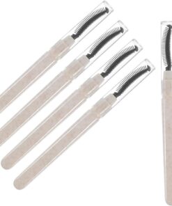 YARNOW Lot de 6 Applicateurs Mascara en Silicone Blanc Poignée Solide et Peigne à Cils pour Maquillage Précis et Extensions de Cils