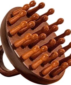 Peigne de masseur du cuir chevelu en bois, peigne en bois masseur du cuir | Brosse naturelle 28 dent pour les soins capillaires, outil de massage corporel p
