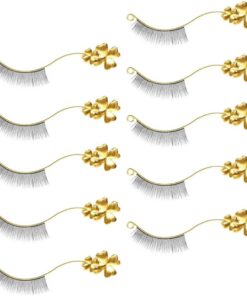 Angoily Outil Auxiliaire Doré en Métal pour Cils, Support Pratique pour Faux Cils, 6 Paires, pour Clients en Salon de Beauté
