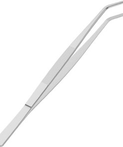 Pince à épiler en acier inoxydable de 27,5 cm, pointe arrondie arrondie dentelée, pince à épiler pour aquarium, 0,9 cm d'épaisseur, en acier inoxydable multifonction, outil de réparation pour