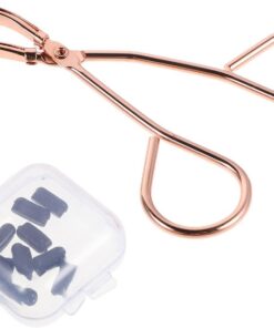 YARNOW Mini recourbe-cils partiel, outil de précision en métal pour maquillage des cils coin interne, avec coussinets de rechange et poignée ergonomique
