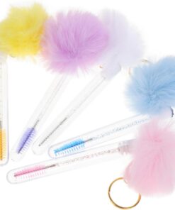 Brosse Mascara Tube 5 Pièces en Plastique, Outil de Maquillage | Peigne à Cils et Sourcils, Format Portable, Lot de 5 Accessoires Tube Suspendu