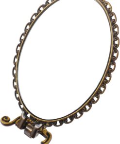 Housoutil Petit Miroir de Maquillage Portable avec Poignée de Style Vintage Miroir de Poche Pliable Outil de Beauté de Voyage