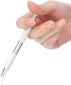 Pince à épiler à 4 griffes en acier inoxydable - Outil de ramassage de petites pièces - Attrape-pinces à épiler - Pour la fabrication de bijoux, accessoires ou pinces à ongles (argenté)