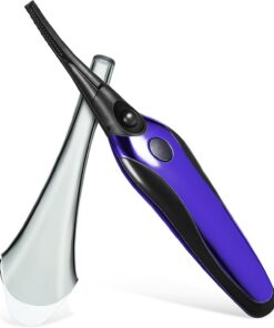 Recourbe-cils Chauffant Rechargeable 180mah Abs, Violet | 3 Réglages de Chaleur, Design Peigne de Sécurité, Outil de Maquillage Portable