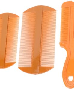 OUNONA Lot de 3 Peignes à Dents Denses Double Face en Plastique Orange pour Massage du Cuir Chevelu, Antipelliculaire, Usage Familial et Soins Capillaires Quotidien