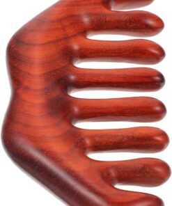 ULTECHNOVO Peigne à Cheveux et Équilibre Sébum Dents Larges en Bois de Santal Rouge Peigne Massant Antistatique Outil Pratique pour Massage Cuir Chevelu pour Soins Capillaires