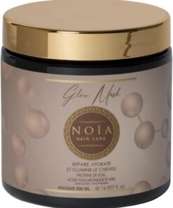 NOÏA HAIR – Masque Capillaire Professionnel GLOW – Hydratation Intense & Brillance – Acide Hyaluronique – Cheveux Secs, Ternes ou Déshydratés – 500 ml