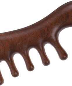 STOBAZA Peigne en Bois de Santal pour Cuir Chevelu Dents Larges, Massage Doux, Portable, pour Cheveux Bouclés et Soins Capillaires Quotidiens à Domicile