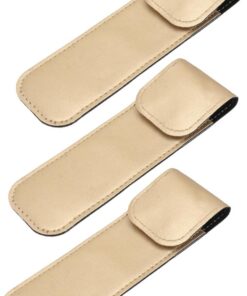 Étui de Protection en Cuir Pu pour Pince à Épiler 3pcs | Outils Surface Lisse Format Compact en Acier Inoxydable à Glisser le Paquet et Coins Arrondis