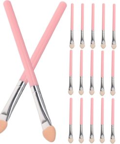 STOBAZA 20 Pièces Applicateurs Fard à Paupières Éponge Douce Pinceaux Maquillage Yeux Format Portable Applicateurs Cosmétiques Réutilisables pour Application Précise et Tenue