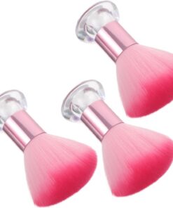 Pinceau à Blush Champignon Grand Format à Base Stable Lot de 3 | Tête Ronde, Fibres Douces en Nylon, Tige Métal et Manche Plastique, pour Voyage et Usage Quotidien
