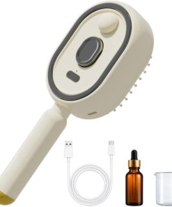 Peigne Électrique à Coussin d'Air Spray Peigne à lumière rouge rechargeable | Brosse Électrique Sans Fil Anti-Frisottis avec Spray pour femme, , soin capillaire, nourrissant, nettoyant