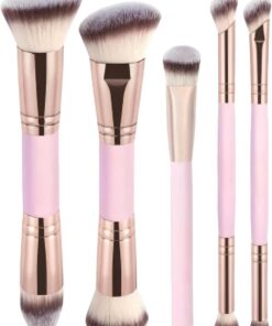 Ensemble de pinceaux de fond de teint pour application de maquillage, outils de beauté, adaptés à tous les types de peau, doux pour un estompage uniforme (17 cm)
