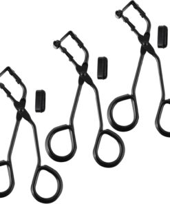 Housoutil Recourbe-cils et Fer Portable avec Bande en Silicone Noir 3 Sets avec Recharge Facile à Tenir Outil Cosmétique pour Voyage