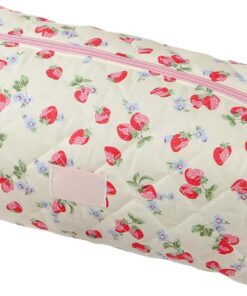 Trousse de maquillage amusante et élégante en polyester avec imprimé fraise, organiseur tendance pour outils à cheveux, idéal pour les voyages et les fêtes, trousse de maquillage