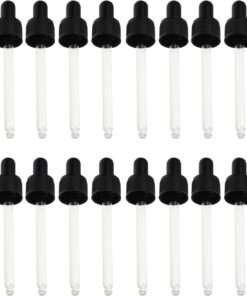 20 Pièces Pipette avec Embout en Silicone Noir Compte-gouttes en Rechargeable 50ml Outil pour Aromathérapie et Bricolage pour Huiles Essentielles