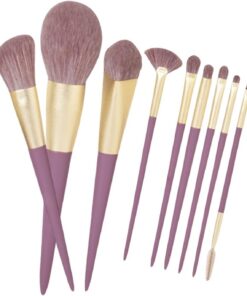 Pinceaux de Lot de 9 Pinceaux Doux Antidérapants pour Visage | Pinceaux de Pour les femmes, le visage, la peau, lèvres, sourcils, cils