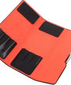 Étui Compact et Résistant en PU Noir avec Compartiments Internes pour Pinces à Cils, Paquet de Rangement Élégant pour Maquilleurs Professionnels et Usage Personnel
