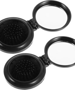 VALICLUD 2pièces Peigne Pliant avec Miroir pour Cheveux Brosse Voyage Pliable Outil Coiffure Compact Peigne Miroir de Poche pour Soins Capillaires Déplacement