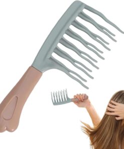 Peigne À Dents Larges Pour Boucles Peigne Double Épaisseur à Boucles | Outil de Coiffure à Glissement Doux - Accessoire de Soin Capillaire pour Femmes et Filles - , , Maison