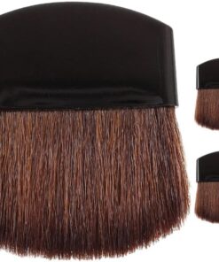 Toyvian Fond de Teint Pinceau 3pcs Mini Pinceaux à Blush Noirs en Crin de Cheval et Plastique, Design Demi-cercle Plat, pour Maquillage de Voyage et Soirées avec Poils Denses