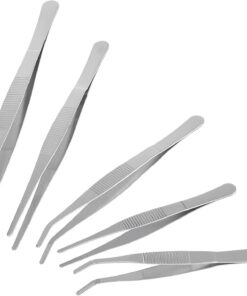 Healvian Outil de Jardin en Acier Inoxydable, Pince à Épiler pour Petites Plantes, 5 Pièces, Compacte et Pratique, pour Jardinage et Succulentes