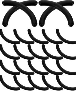Angoily Coussinets en Caoutchouc Faciles à Remplacer pour Recourbe-cils Noirs Lot de 24 et Compatibles Plupart des Recourbe-cils, pour Kit D'outils de Maquillage