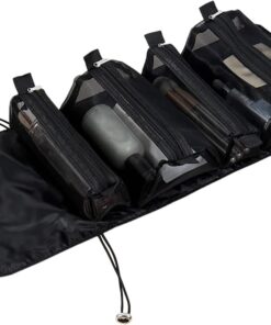 Trousse de maquillage de grande capacité, grand organisateur de maquillage | trousse de soins de la peau en cuir, sacs de maquillage transparents pour conteneurs pleine taille, noir, tissu Oxford/filet
