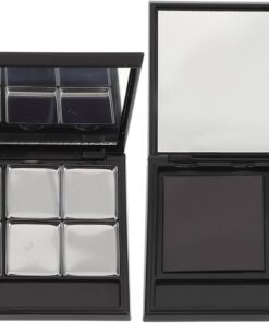 VOSAREA Boîte à Fards à Paupières en Abs et As, Pratique à Transporter Magnétique Noire Mate, Résistant à L'usure pour Maquillage Femme et Cosmétiques