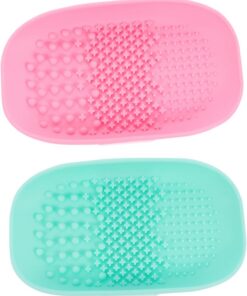 Healeved 2pièces Tapis Silicone Nettoyage Pinceaux Maquillage Matelas Nettoyant Souple Réutilisable Pour Fond De Teint Et Brosse Accessoire Pratique Pour Outils De Maquillage