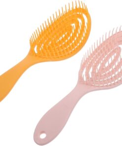 Healeved Lot de 2 Brosses à Cheveux de Massage Creuses en Abs pour Homme et Femme, Lissage et Adaptation Proche du Cuir Chevelu, Usage à Domicile et Soin Capillaire Couleur Aléatoire