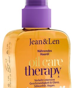 Jean & Len Huile capillaire Oil Care Therapy, pour cheveux secs & rêches, à l'huile de monoï & squalane, facilite le démêlage, apporte de la souplesse, sans silicones, végane, 100 ml | Pour cheveux secs & pailleux, à l'huile de monoï, extrait de passiflore & squalane, améliore le coiffage, sans silicones