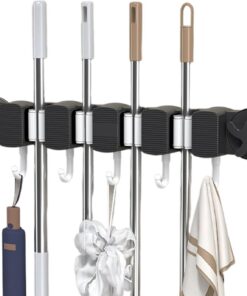 Générique Porte-Balais Mural Porte-Outils Jardin Pelle Brosse Chiffon | Rack À Outils De Garage Ventouse Fixation Murale Porte-Outils Gants Serviette Cuisine Garage Buanderie Salle de Bain