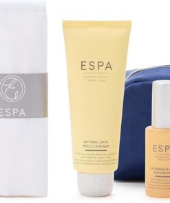 ESPA Radiant Glow Collection | Active Nutrients Spa Skincare Gift Set Worth over £150| 4-Step Routine with Cleanser, Enzyme Peel, Moisturiser & Hydration Mask, Cotton Cleansing Cloth & Cosmetic Bag