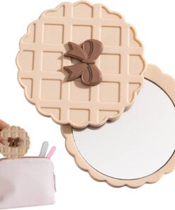 Générique Petit Miroir Compact Rond, Motif gaufré, Outil, Accessoires | Miroir Accessoires Coiffure Portables Trajets Quotidiens Shopping Activités Extérieures