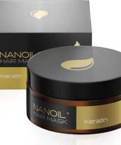 Nanoil Hair Mask 300 ml – masque capillaire professionnel, régénération des cheveux, réparation intensive, masque pour cheveux secs et abîmés, soin hydratant, réparateur et revitalisant. (Keratin)