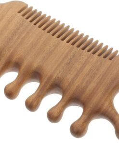 OUNONA Peigne Massage de Santal Vert Double Usage Dents Large et Fine Massage Relaxant Conception Ergonomique et Sûre pour Soins Capillaires