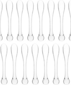 Beaupretty Lot de 15 cuillères à crème pour le visage en acrylique - Spatule de maquillage - Cuillère de massage pour les yeux - Outils de soins de la peau pour le visage