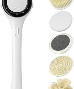 Electric Back Scrubber for Shower, Electric Bath Brush with Long Handle, 3-Speed Intensity Settings Body Scrubbing Tool for Women, Men, Elderly, Clogged Pores, Hot Weather Bathing Routine