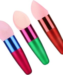 VICASKY 3pièces Éponges De Maquillage Œuf Outils Cosmétiques Pour Fond De Teint Utilisables Sèches Ou Humides Lot De Rouge Vert