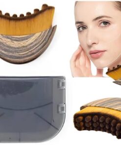 Brosse de massage du visage en poils naturels doux - Outil de soin de la peau portable pour femme - Soin du visage quotidien à domicile - Petite taille