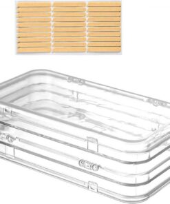 3 boîtes pliables transparentes pour nail art avec bandes adhésives, organiseurs multi-compartiments pour bijoux, accessoires et outils, résistant à la poussière